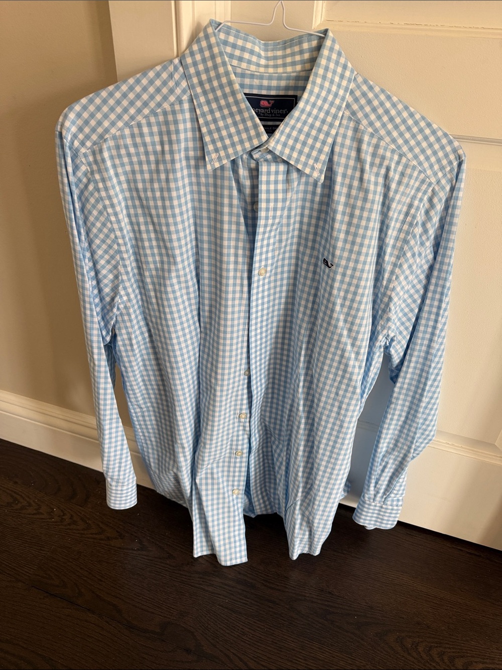 Vineyard Vines Light Blue & White Gingham Button-Down Shirt